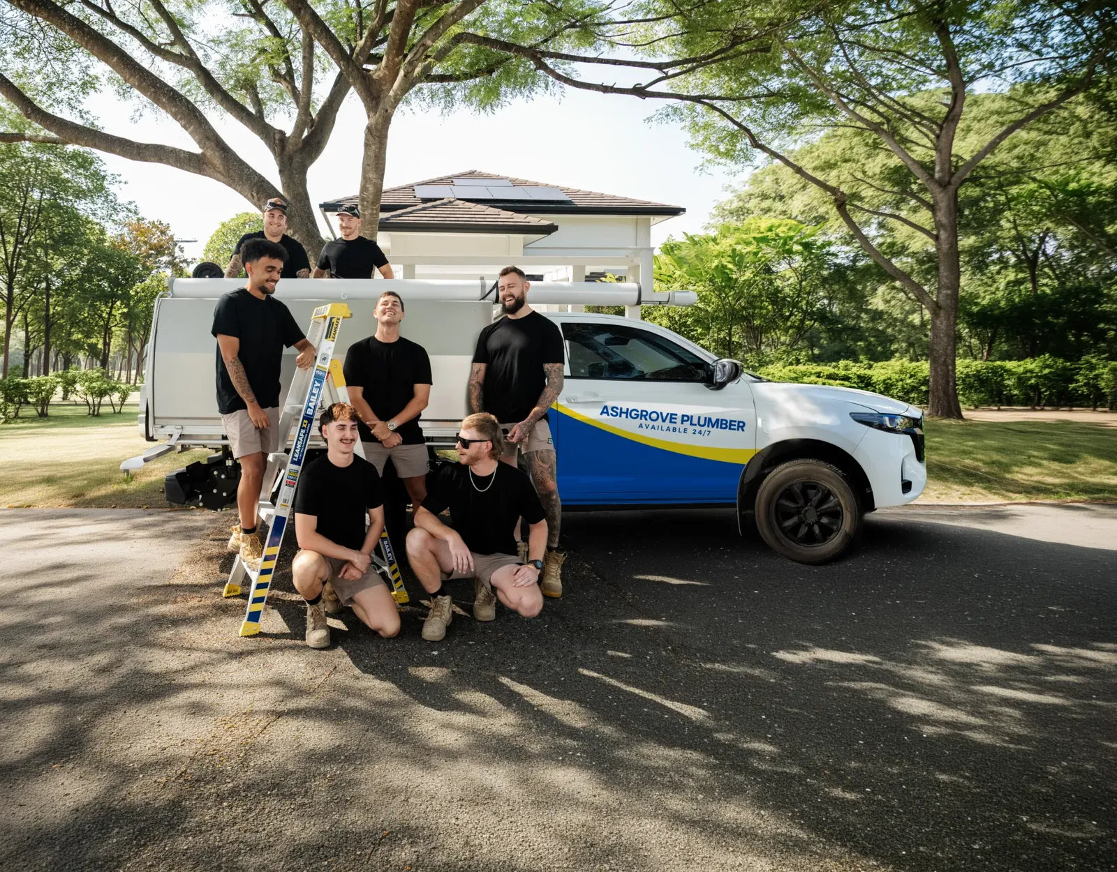 Ashgrove Plumber ute and team
