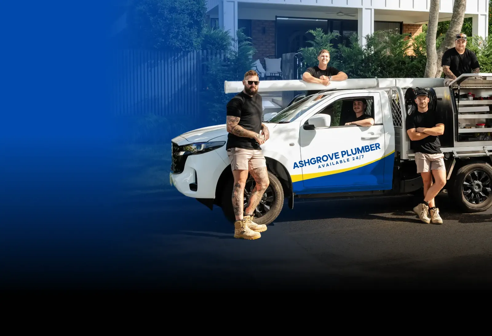 Ashgrove Plumber team with the ute